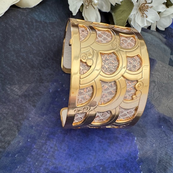 Brighton Christo Tokyo Wide Cuff Bracelet — Gold/Rose Gold Snake - Picture 5 of 10